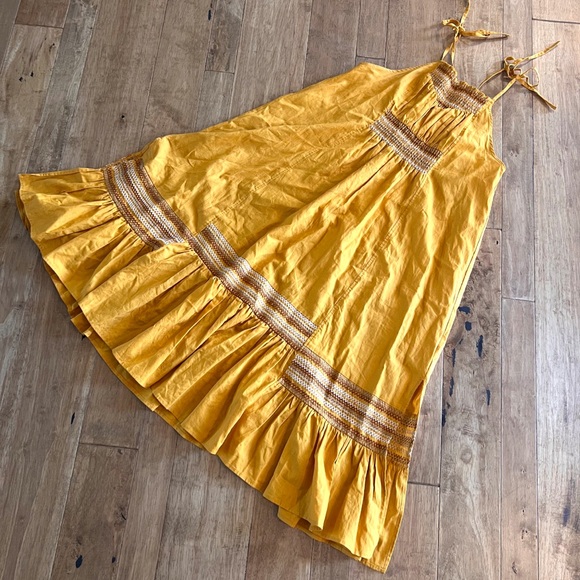 Free People Another Love Smocked Marigold Midi Dress - Picture 10 of 16